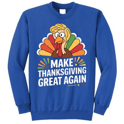 Make Thanksgiving Great Again Funny Trump Turkey 2024 Design Cute Gift Tall Sweatshirt