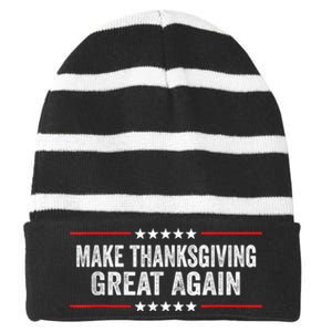 Make Thanksgiving Great Again Thanksgiving Turkey Costume Striped Beanie with Solid Band