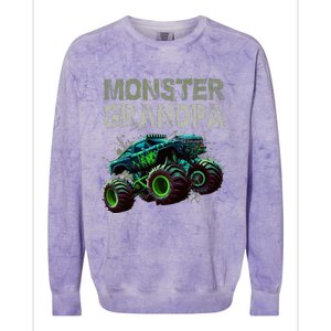 Monster Truck Grandpa Family Matching Monster Truck Lovers Colorblast Crewneck Sweatshirt