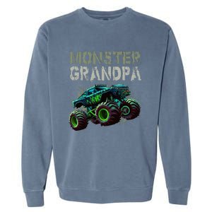 Monster Truck Grandpa Family Matching Monster Truck Lovers Garment-Dyed Sweatshirt