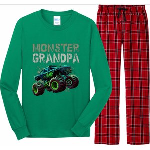 Monster Truck Grandpa Family Matching Monster Truck Lovers Long Sleeve Pajama Set