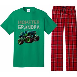 Monster Truck Grandpa Family Matching Monster Truck Lovers Pajama Set