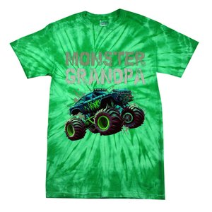 Monster Truck Grandpa Family Matching Monster Truck Lovers Tie-Dye T-Shirt