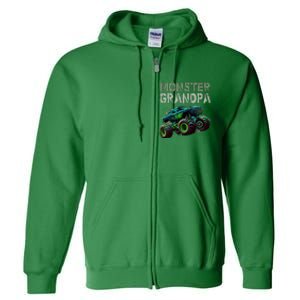 Monster Truck Grandpa Family Matching Monster Truck Lovers Full Zip Hoodie