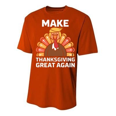 Make Thanksgiving Great Again Funny Trump Turkey Fall Design Gift Performance Sprint T-Shirt