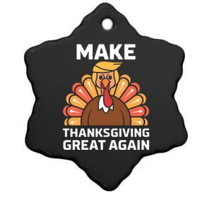 Make Thanksgiving Great Again Funny Trump Turkey Fall Design Gift Ceramic Star Ornament