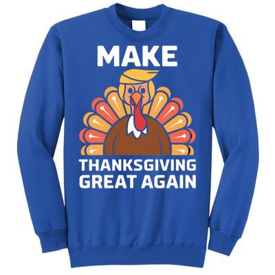 Make Thanksgiving Great Again Funny Trump Turkey Fall Design Gift Sweatshirt