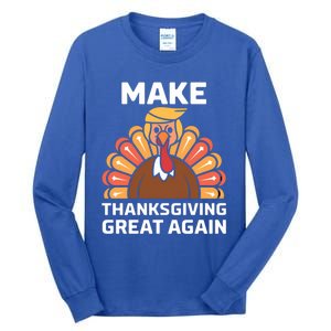 Make Thanksgiving Great Again Funny Trump Turkey Fall Design Gift Tall Long Sleeve T-Shirt