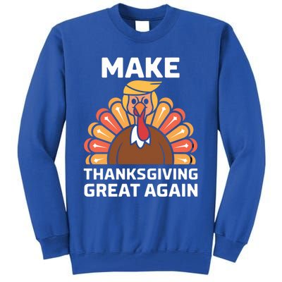 Make Thanksgiving Great Again Funny Trump Turkey Fall Design Gift Tall Sweatshirt