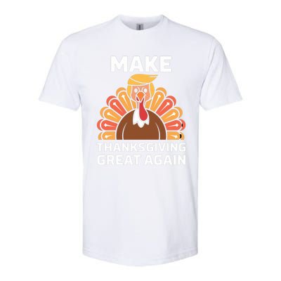 Make Thanksgiving Great Again Funny Trump Turkey Fall Design Gift Softstyle CVC T-Shirt