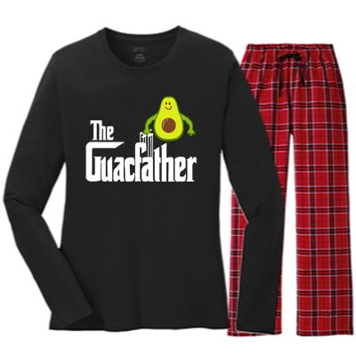 Men The Guac Father Funny Guacamole Avocado Lover Women's Long Sleeve Flannel Pajama Set 