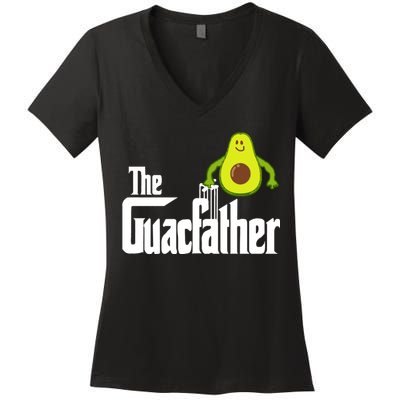 Men The Guac Father Funny Guacamole Avocado Lover Women's V-Neck T-Shirt
