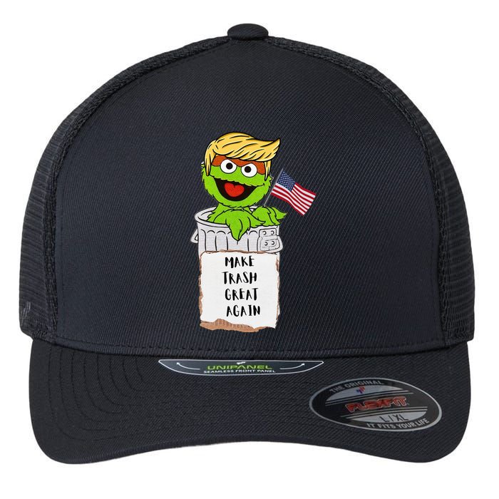 Make Trash Great Again Trump Garbage Reference Flexfit Unipanel Trucker Cap