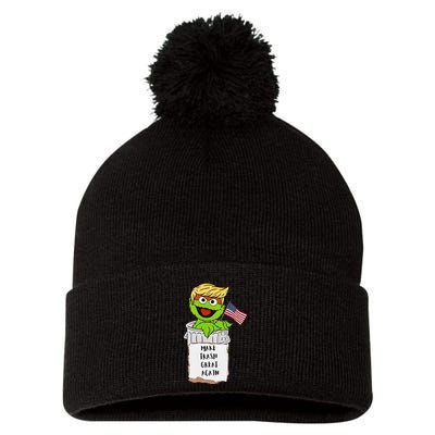 Make Trash Great Again Trump Garbage Reference Pom Pom 12in Knit Beanie