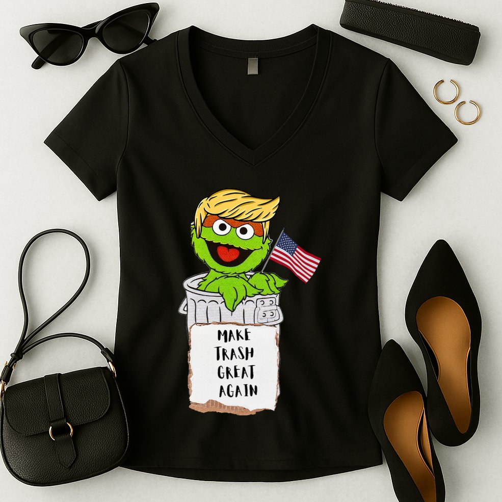Make Trash Great Again Trump Garbage Reference Women's V-Neck T-Shirt