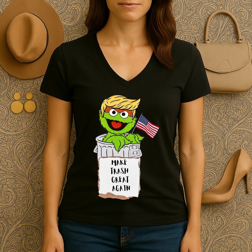 Make Trash Great Again Trump Garbage Reference Women's V-Neck T-Shirt