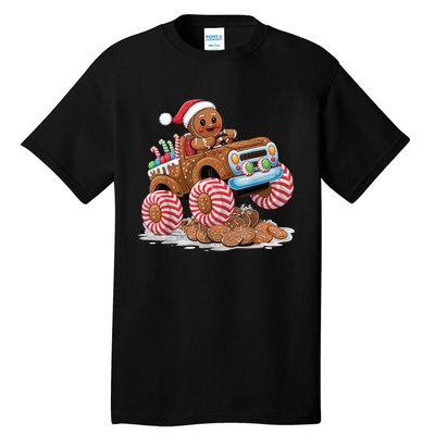 Monster Truck Gingerbread Man Funny Christmas Baking Tall T-Shirt