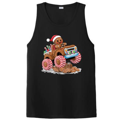 Monster Truck Gingerbread Man Funny Christmas Baking PosiCharge Competitor Tank