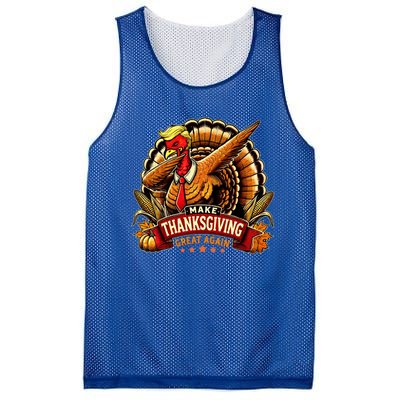 Make Thanksgiving Great Again Funny Turkey Trump Dabbing Great Gift Mesh Reversible Basketball Jersey Tank