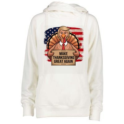 Make Thanksgiving Great Again Trump Thanksgiving 2024graphic Gift Womens Funnel Neck Pullover Hood