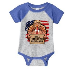 Make Thanksgiving Great Again Trump Thanksgiving 2024graphic Gift Infant Baby Jersey Bodysuit