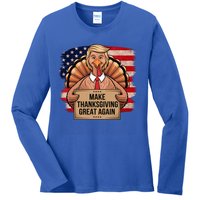 Make Thanksgiving Great Again Trump Thanksgiving 2024graphic Gift Ladies Long Sleeve Shirt