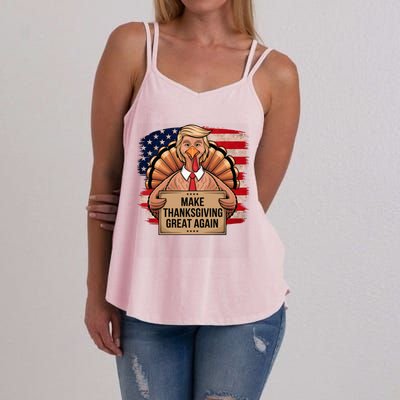 Make Thanksgiving Great Again Trump Thanksgiving 2024graphic Gift Women's Strappy Tank