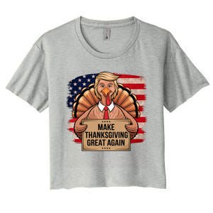 Make Thanksgiving Great Again Trump Thanksgiving 2024graphic Gift Women's Crop Top Tee