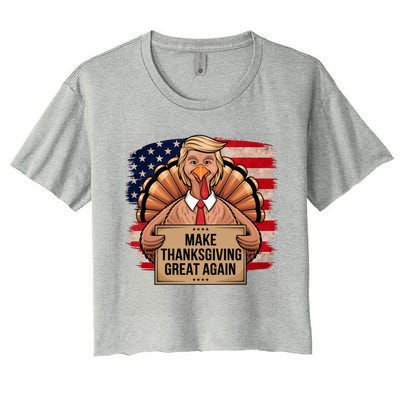 Make Thanksgiving Great Again Trump Thanksgiving 2024graphic Gift Women's Crop Top Tee