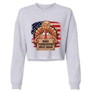 Make Thanksgiving Great Again Trump Thanksgiving 2024graphic Gift Cropped Pullover Crew