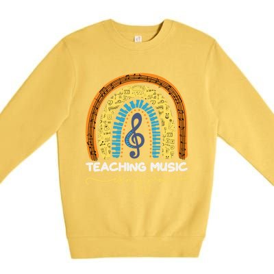 Musical Teacher Gift Teaching Music Is My Jam Rainbow Cute Gift Premium Crewneck Sweatshirt