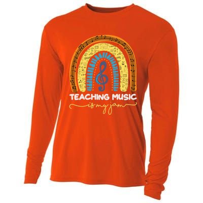 Musical Teacher Gift Teaching Music Is My Jam Rainbow Cute Gift Cooling Performance Long Sleeve Crew