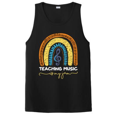 Musical Teacher Gift Teaching Music Is My Jam Rainbow Cute Gift PosiCharge Competitor Tank