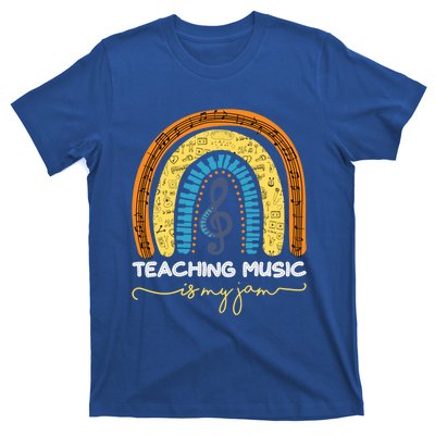 Musical Teacher Gift Teaching Music Is My Jam Rainbow Cute Gift T-Shirt