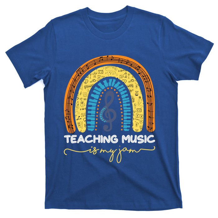 Musical Teacher Gift Teaching Music Is My Jam Rainbow Cute Gift T-Shirt