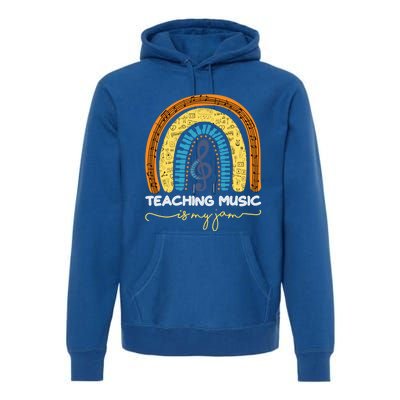 Musical Teacher Gift Teaching Music Is My Jam Rainbow Cute Gift Premium Hoodie