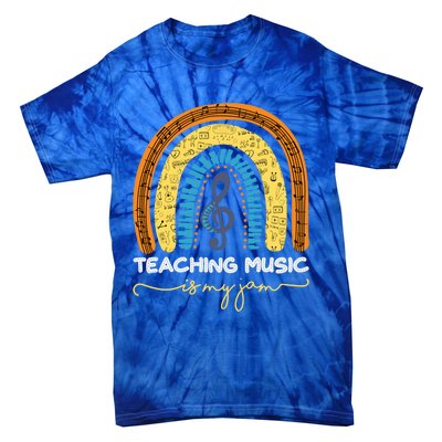 Musical Teacher Gift Teaching Music Is My Jam Rainbow Cute Gift Tie-Dye T-Shirt