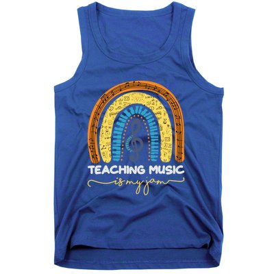 Musical Teacher Gift Teaching Music Is My Jam Rainbow Cute Gift Tank Top