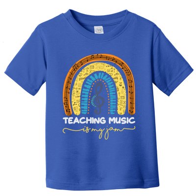 Musical Teacher Gift Teaching Music Is My Jam Rainbow Cute Gift Toddler T-Shirt