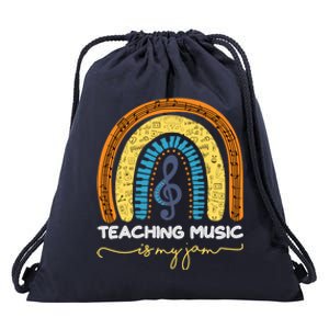 Musical Teacher Gift Teaching Music Is My Jam Rainbow Cute Gift Drawstring Bag