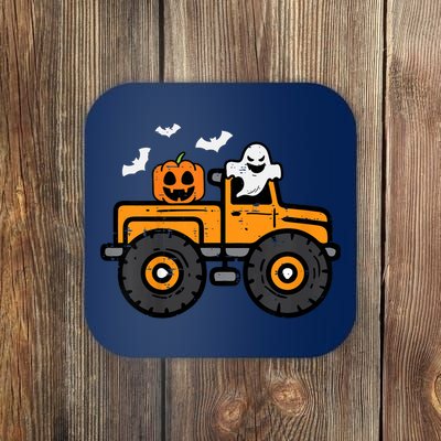 Monster Truck Ghost Pumpkin Halloween Costume Coaster