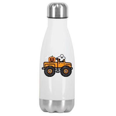 Monster Truck Ghost Pumpkin Halloween Costume Stainless Steel Insulated Water Bottle