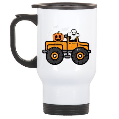 Monster Truck Ghost Pumpkin Halloween Costume Stainless Steel Travel Mug