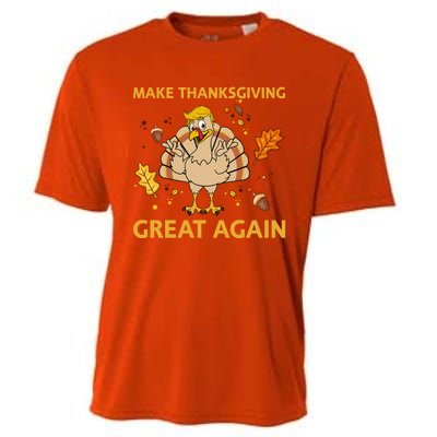 Make Thanksgiving Great Again Trump Turkey Funny 2024 Gift Cooling Performance Crew T-Shirt