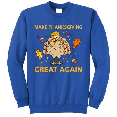 Make Thanksgiving Great Again Trump Turkey Funny 2024 Gift Sweatshirt