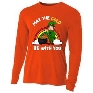 May The Gold Be With You Rainbow St Patricks Day Leprechaun Gift Cooling Performance Long Sleeve Crew