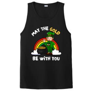 May The Gold Be With You Rainbow St Patricks Day Leprechaun Gift PosiCharge Competitor Tank