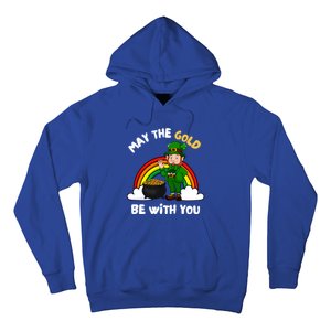 May The Gold Be With You Rainbow St Patricks Day Leprechaun Gift Hoodie