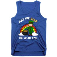 May The Gold Be With You Rainbow St Patricks Day Leprechaun Gift Tank Top