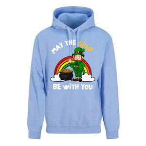 May The Gold Be With You Rainbow St Patricks Day Leprechaun Gift Unisex Surf Hoodie